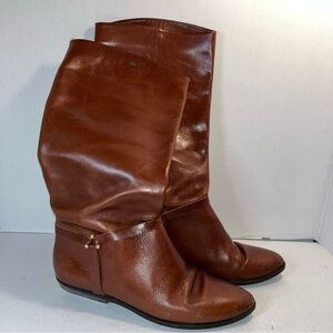 Etienne Aigner Chestnut Leather Heeled Boots
